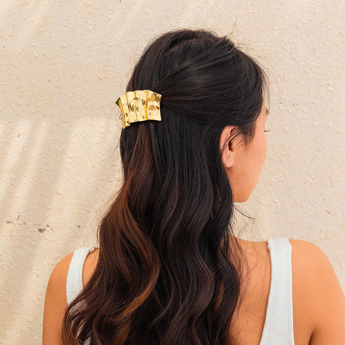 Geometric Chunky Pleated Square Hair Clip