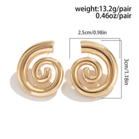 Thumbnail for Geometric Chunky Spiral Round Stud Earrings