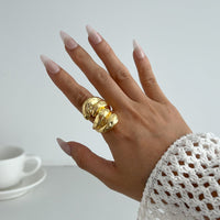 Thumbnail for Geometric Chunky Waterdrop Ring - ArtGalleryZen