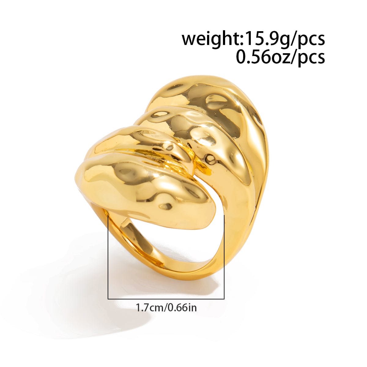 Geometric Chunky Waterdrop Ring - ArtGalleryZen