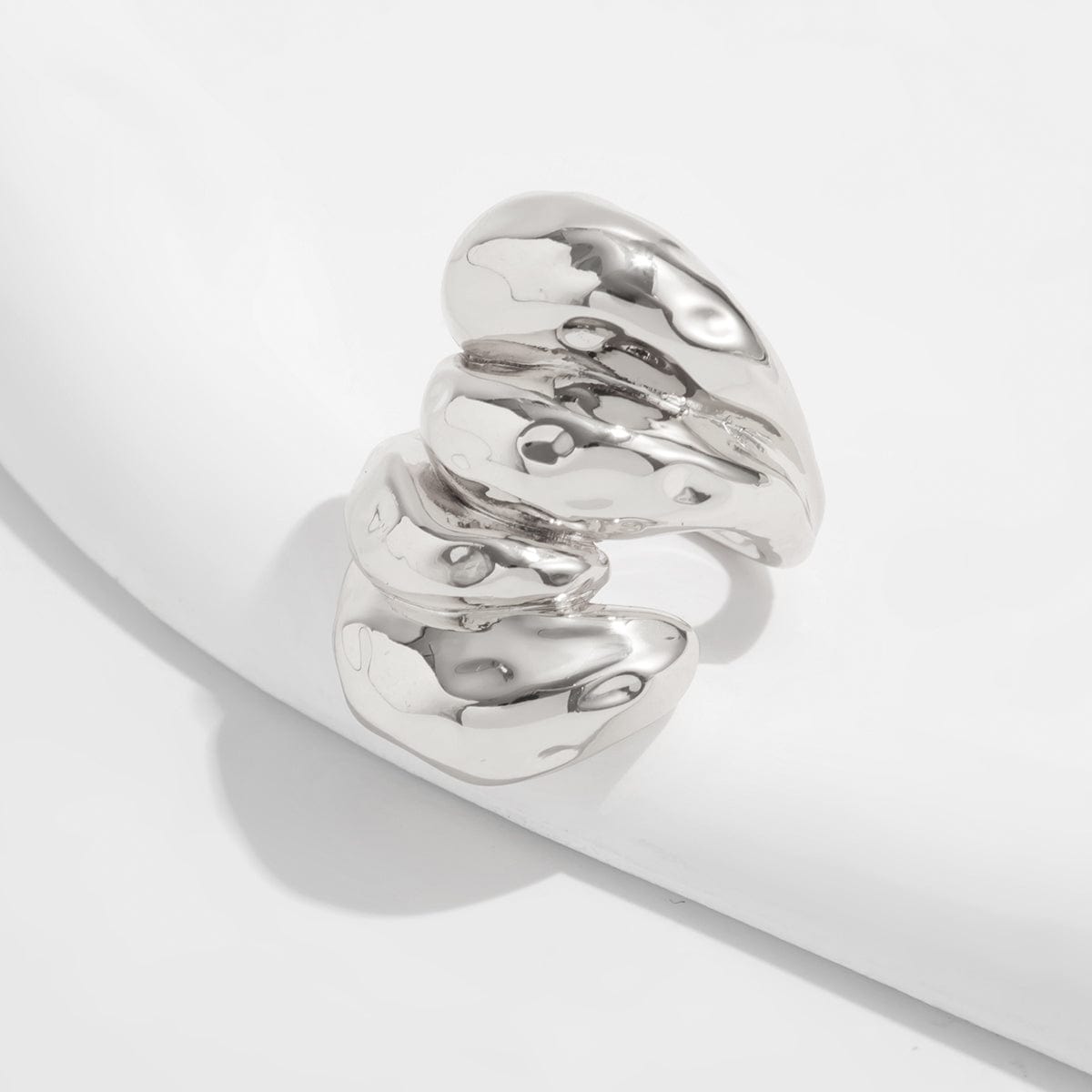 Geometric Chunky Waterdrop Ring - ArtGalleryZen