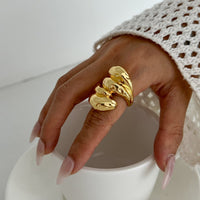 Thumbnail for Geometric Chunky Waterdrop Ring - ArtGalleryZen