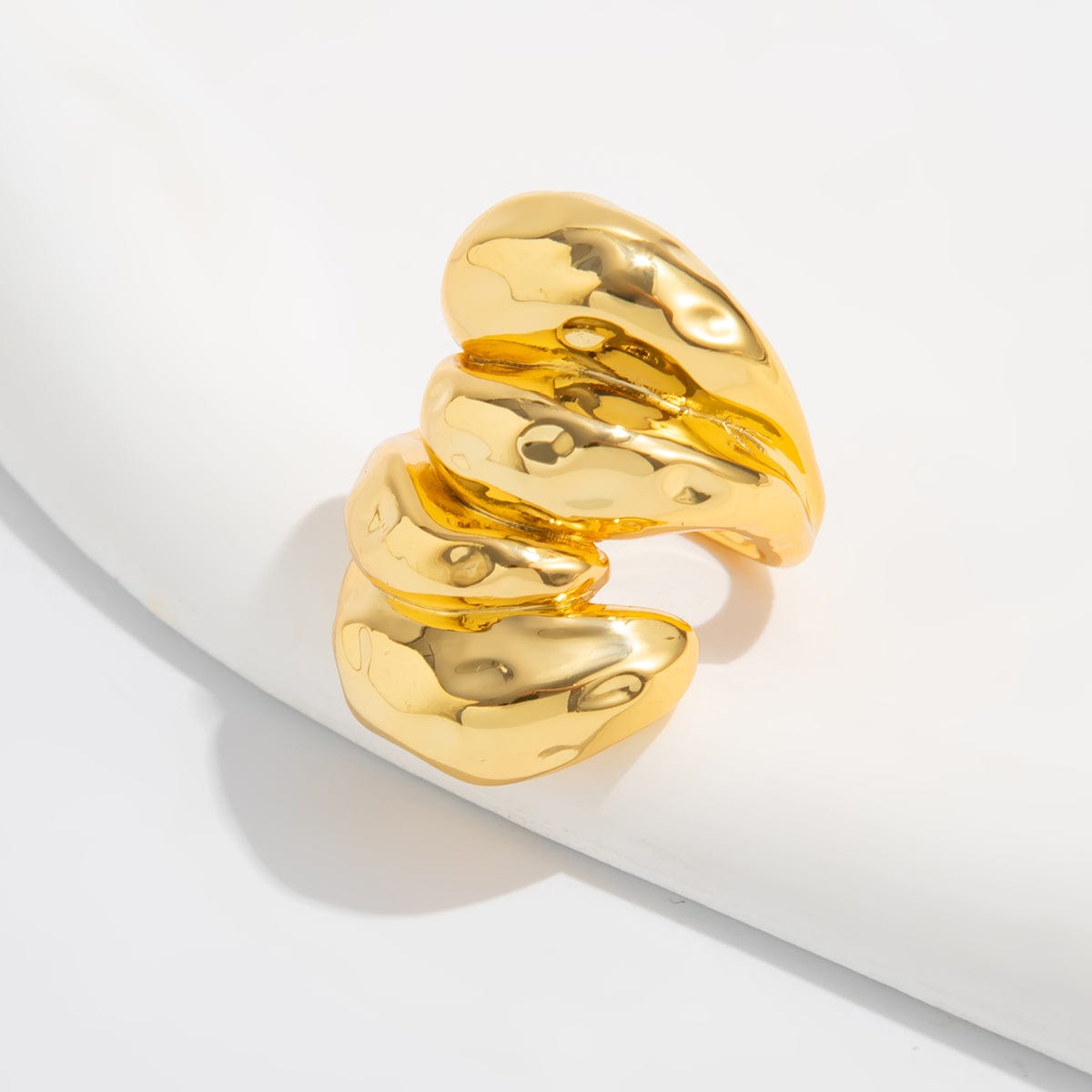 Geometric Chunky Waterdrop Ring - ArtGalleryZen