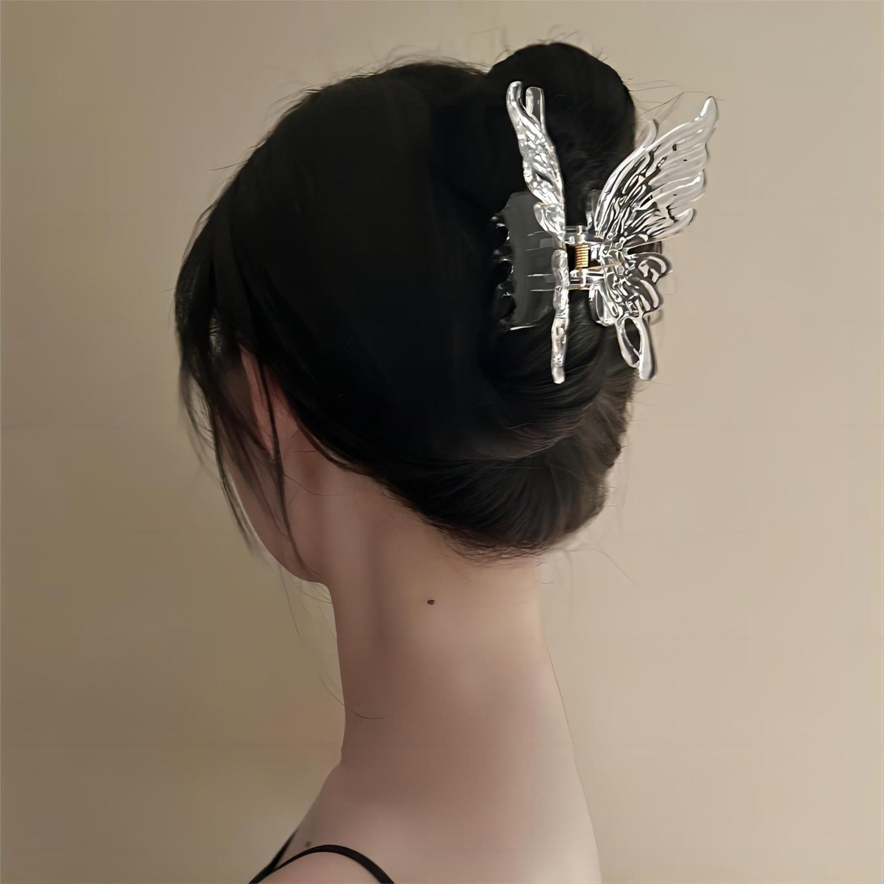 Geometric Crystal Hollow Butterfly Chignon Claw Clip Hair Clip - ArtGalleryZen