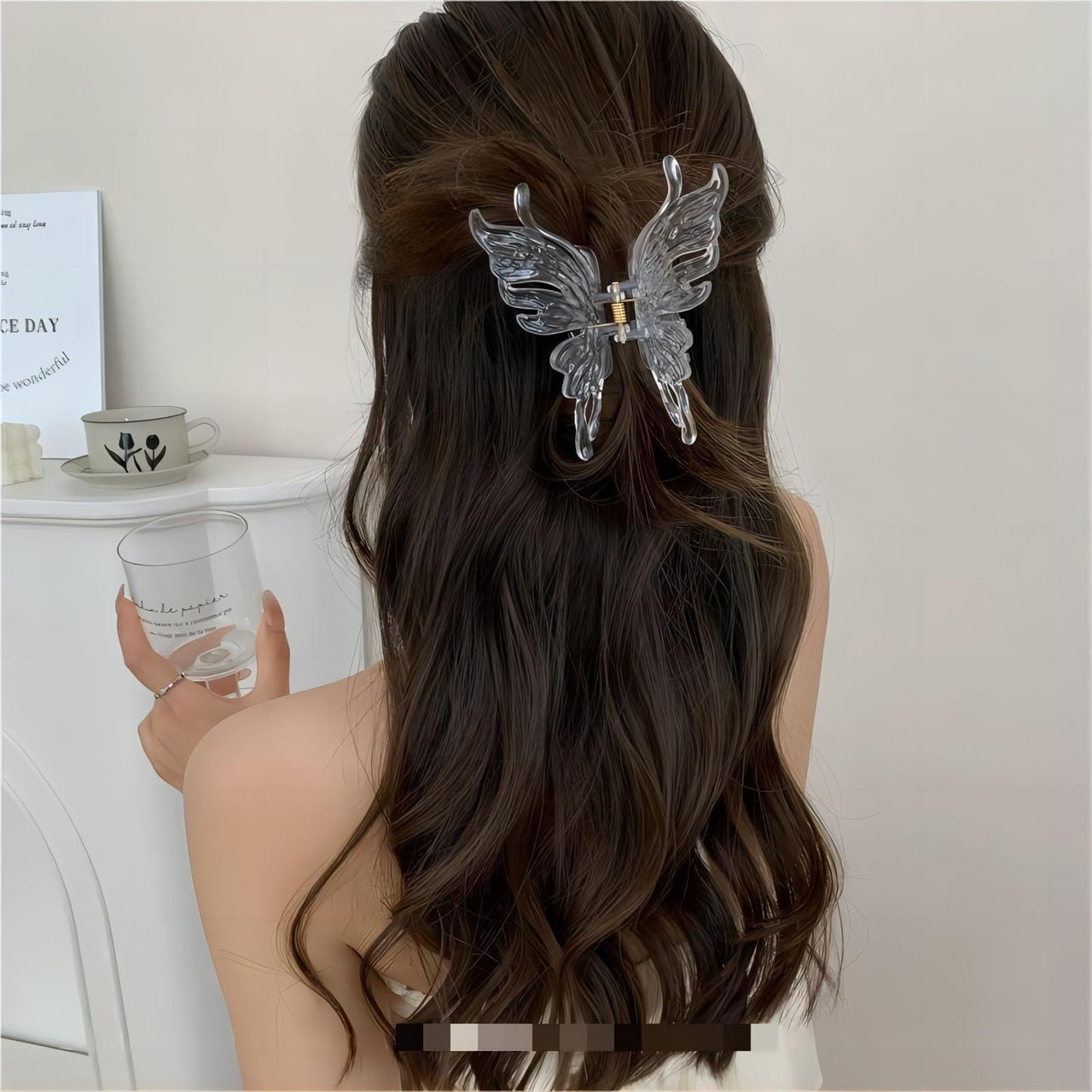 Geometric Crystal Hollow Butterfly Chignon Claw Clip Hair Clip - ArtGalleryZen