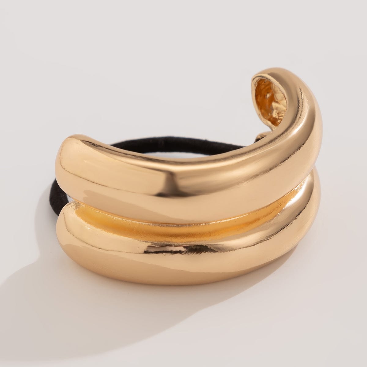 Geometric Curved Metallic Elastic Hair Tie - ArtGalleryZen