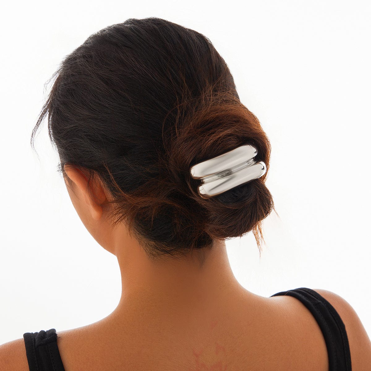 Geometric Curved Metallic Elastic Hair Tie - ArtGalleryZen