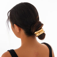 Thumbnail for Geometric Curved Metallic Elastic Hair Tie