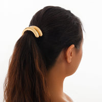 Thumbnail for Geometric Curved Metallic Elastic Hair Tie