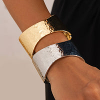 Thumbnail for Geometric Curved Textured Wide Cuff Bangle Bracelet