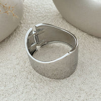 Thumbnail for Geometric Curved Textured Wide Cuff Bangle Bracelet