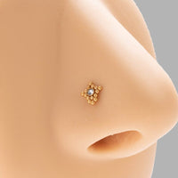Thumbnail for Geometric CZ Inlaid Beads Nose Piercing Nose Stud - ArtGalleryZen