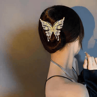 Thumbnail for Geometric CZ Inlaid Hollow Butterfly Hair Claw Clip - ArtGalleryZen