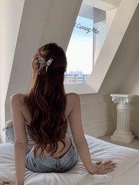 Thumbnail for Geometric CZ Inlaid Hollow Butterfly Hair Claw Clip - ArtGalleryZen