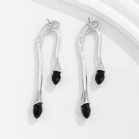 Thumbnail for Geometric Dainty Pearl Crystal Flow Lava Earrings