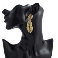 Thumbnail for Geometric Dangling Spiral Oval Stud Earrings - ArtGalleryZen