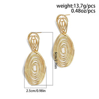 Thumbnail for Geometric Dangling Spiral Oval Stud Earrings