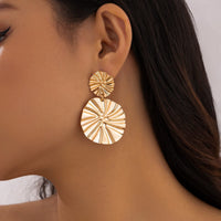 Thumbnail for Geometric Duo Lotus Leaf Charm Earrings