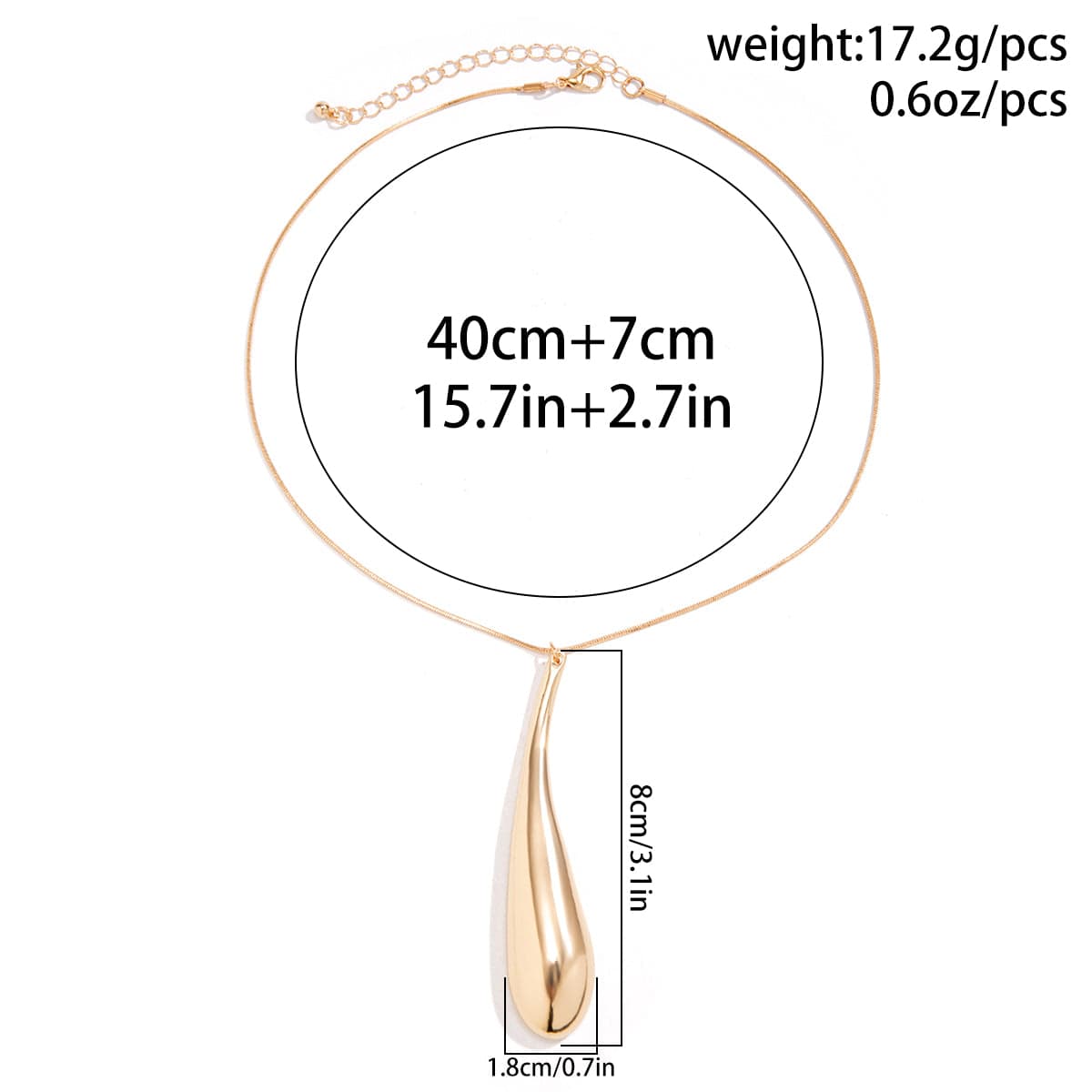 Geometric Elegant Gold Sliver Waterdrop pendant Necklace - ArtGalleryZen