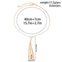 Thumbnail for Geometric Elegant Gold Sliver Waterdrop pendant Necklace - ArtGalleryZen