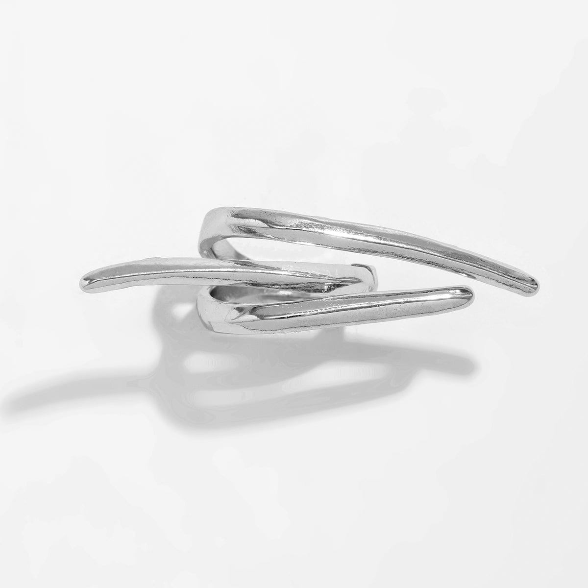 Geometric Exaggerated Layered Lines Ring