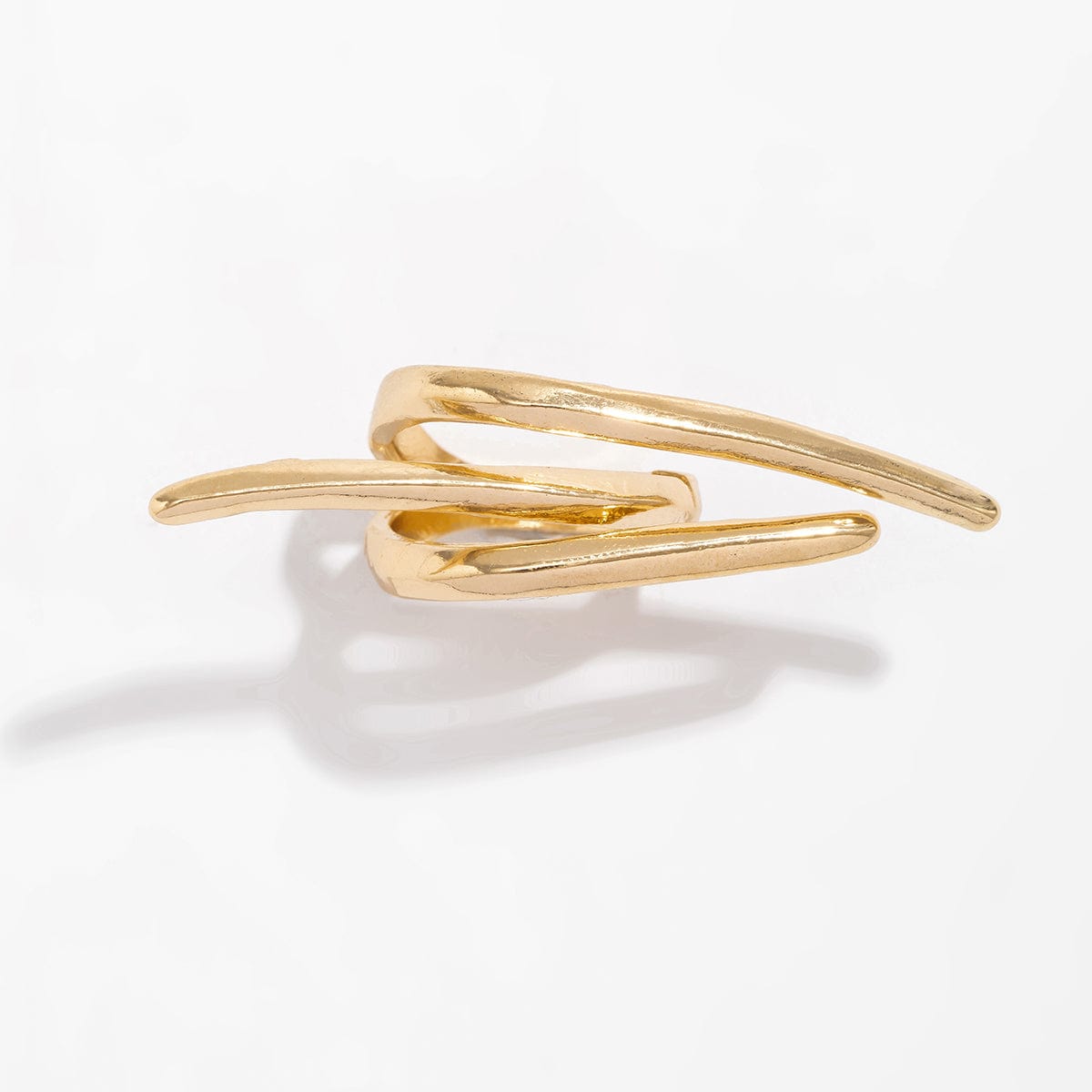 Geometric Exaggerated Layered Lines Ring