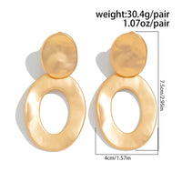 Thumbnail for Geometric Frosted Gold Silver Tone Hoop Dangle Earrings - ArtGalleryZen