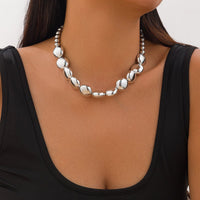 Thumbnail for Geometric Glossy Flat Round Bead Necklace Bracelet - ArtGalleryZen