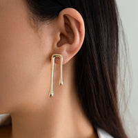 Thumbnail for Geometric Glossy Flow Waterdrop Earrings - ArtGalleryZen