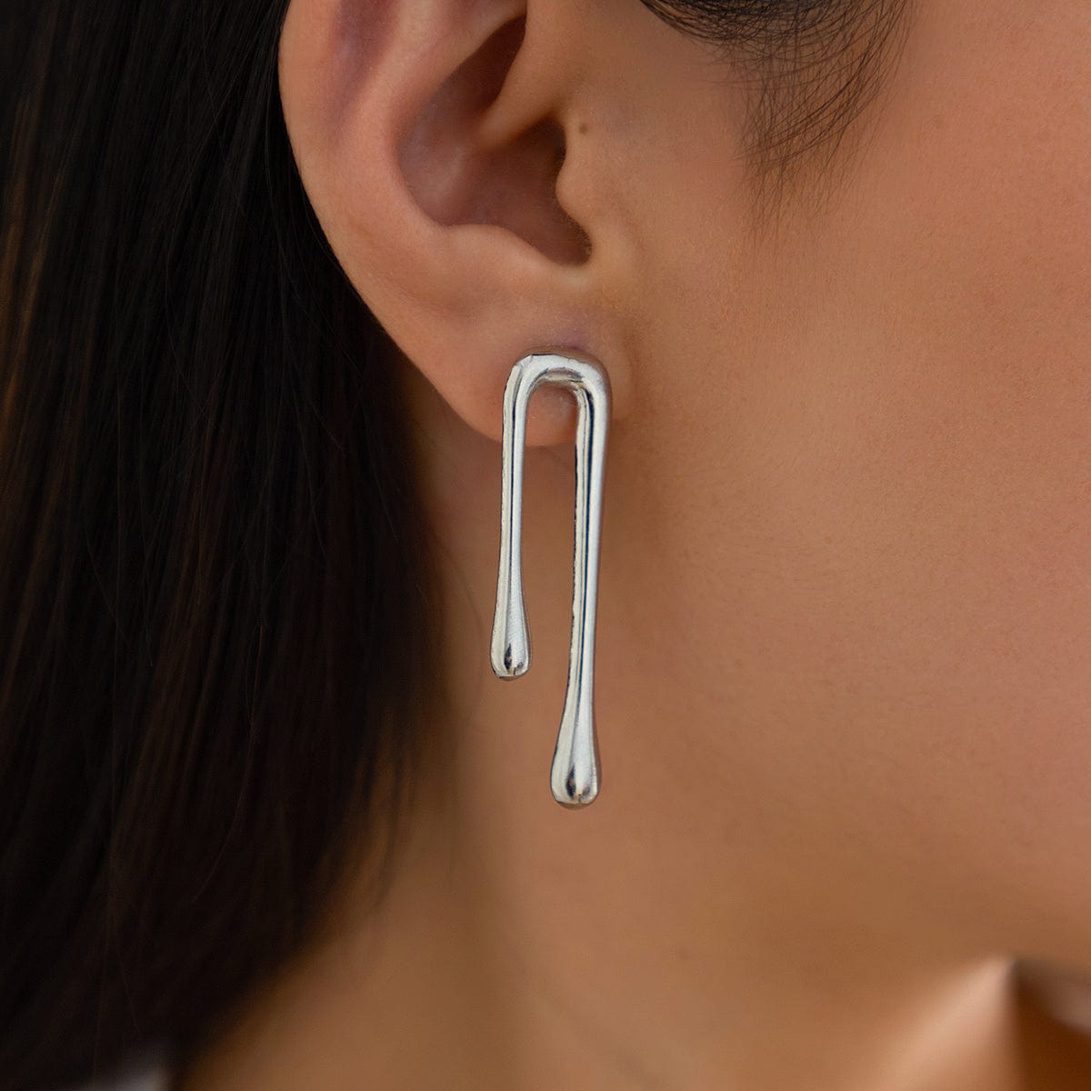 Geometric Glossy Flow Waterdrop Earrings - ArtGalleryZen