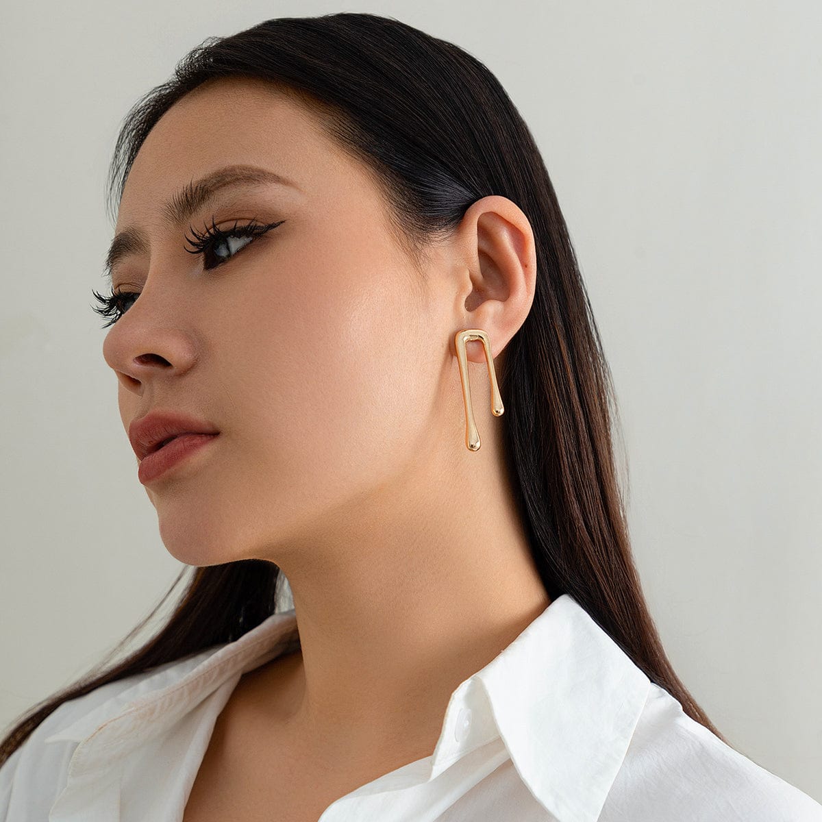 Geometric Glossy Flow Waterdrop Earrings - ArtGalleryZen