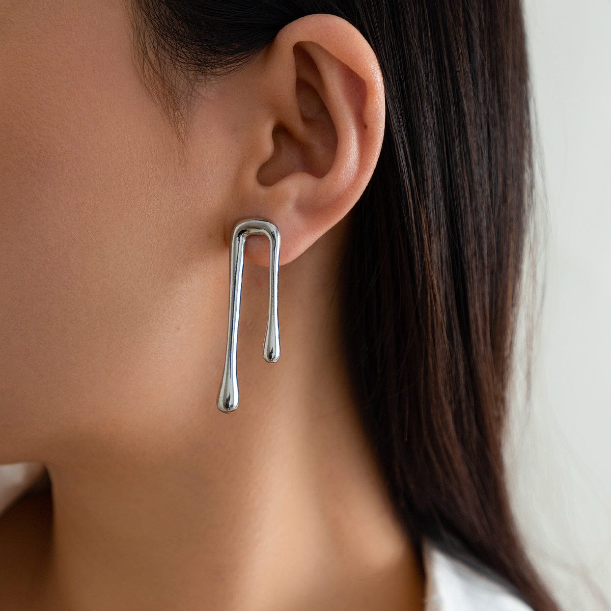 Geometric Glossy Flow Waterdrop Earrings - ArtGalleryZen