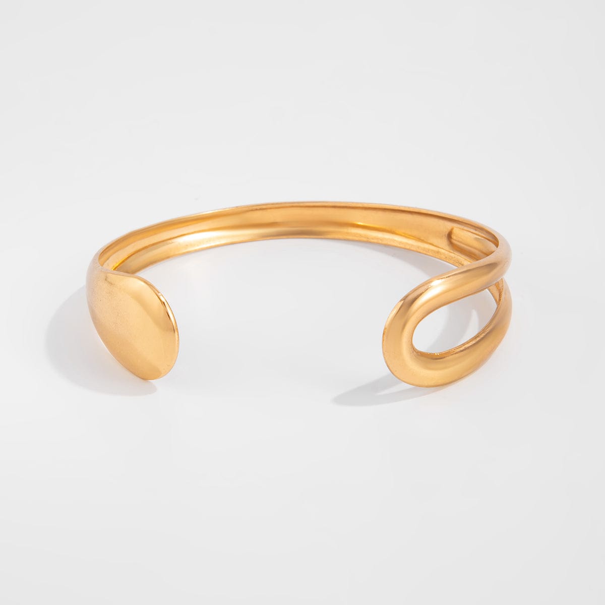 Geometric Glossy Hollow Arm Cuff - ArtGalleryZen