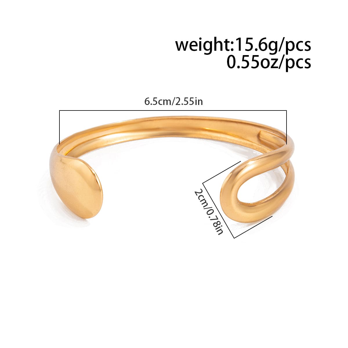 Geometric Glossy Hollow Arm Cuff - ArtGalleryZen