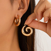 Thumbnail for Geometric Glossy Spiral Stud Earrings