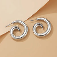 Thumbnail for Geometric Glossy Spiral Stud Earrings