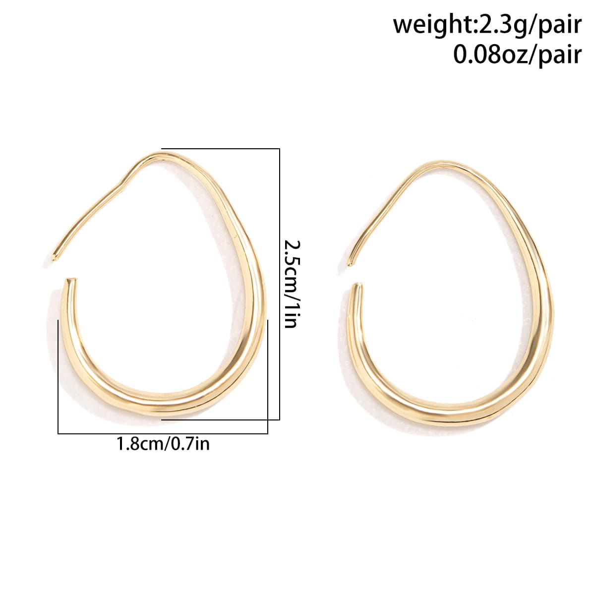 Minimalist Gold Plated Oval Hoop Earrings - ArtGalleryZen