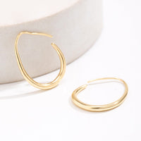 Thumbnail for Minimalist Gold Plated Oval Hoop Earrings - ArtGalleryZen