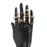 Thumbnail for Geometric Gold Plated Twisted Waterdrop Round Disk Ball Open Ring Set - ArtGalleryZen