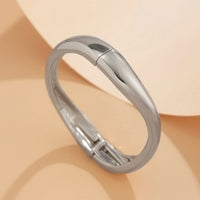 Thumbnail for Geometric Gold Silver Plated Curved Bangle Bracelet Set - ArtGalleryZen