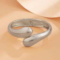 Thumbnail for Geometric Gold Silver Plated Curved Bangle Bracelet Set - ArtGalleryZen