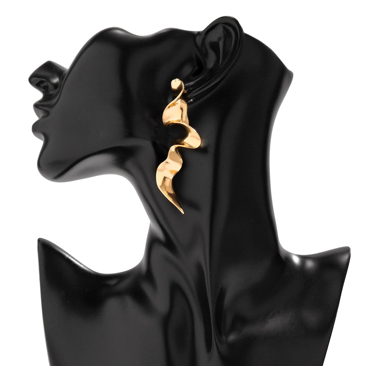 Geometric Gold Silver Plated Curved Shaped Earrings - ArtGalleryZen