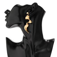 Thumbnail for Geometric Gold Silver Plated Curved Shaped Earrings - ArtGalleryZen