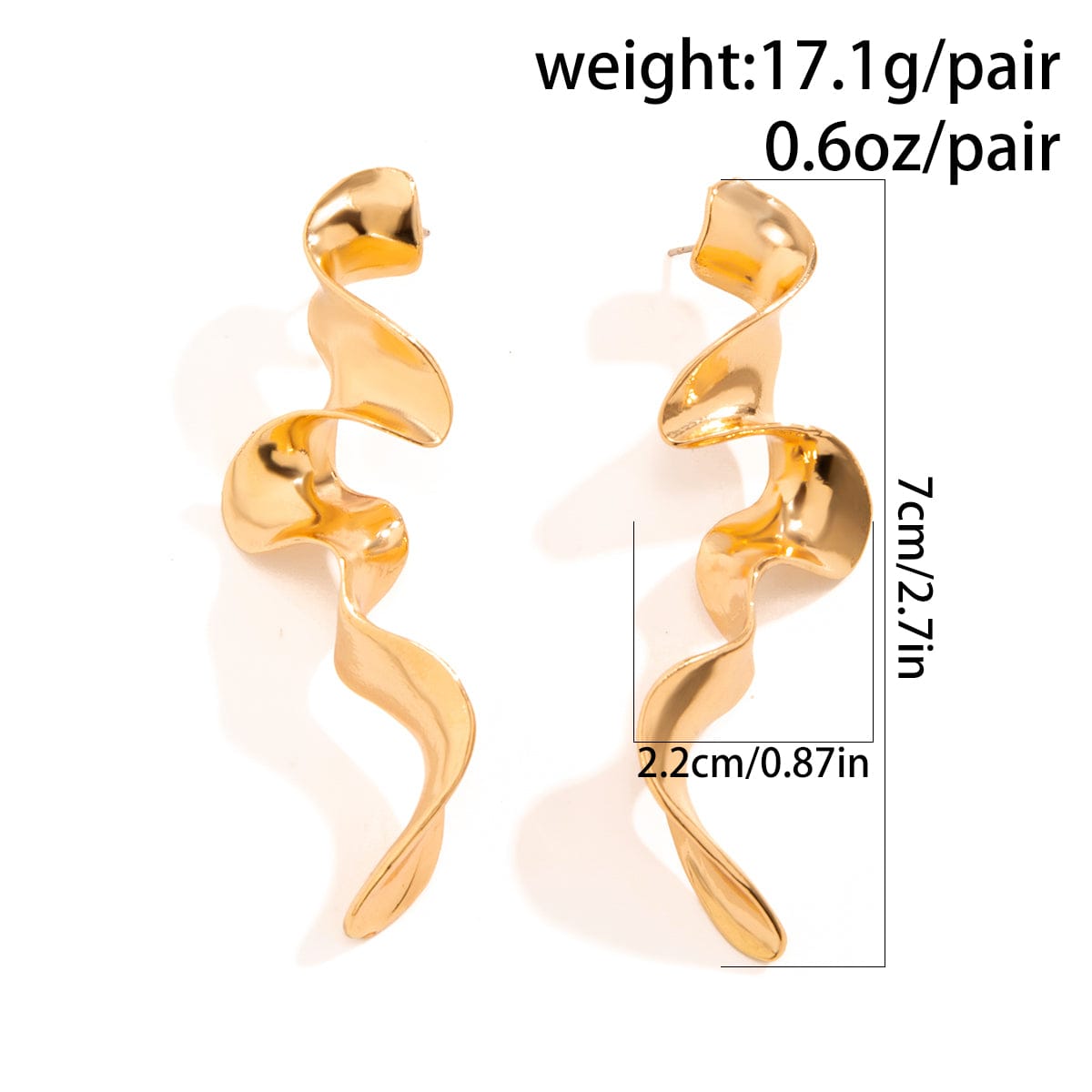 Geometric Gold Silver Plated Curved Shaped Earrings - ArtGalleryZen