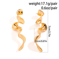 Thumbnail for Geometric Gold Silver Plated Curved Shaped Earrings - ArtGalleryZen