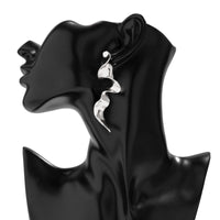 Thumbnail for Geometric Gold Silver Plated Curved Shaped Earrings - ArtGalleryZen