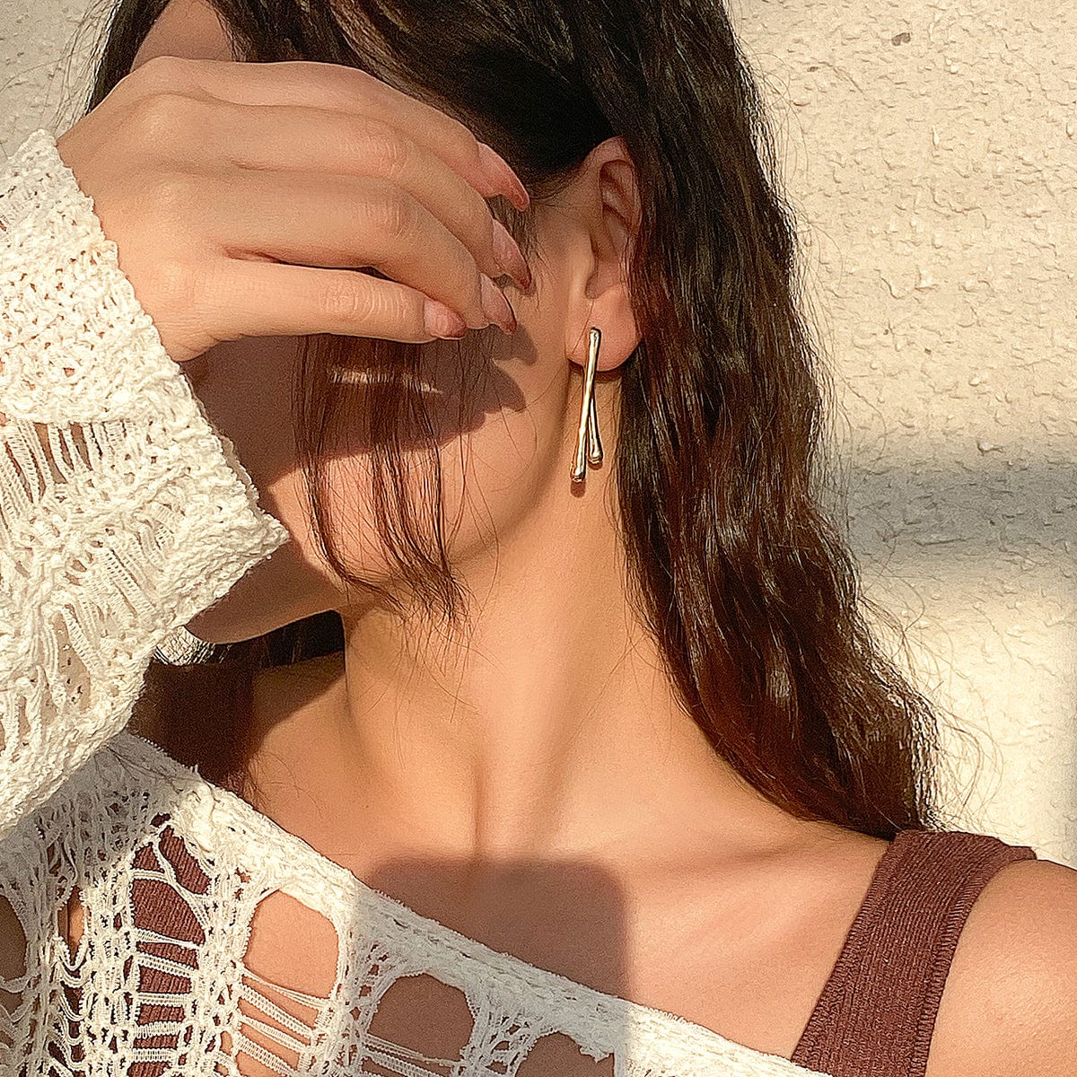 Geometric Gold Silver Plated Flow Waterdrop Earrings - ArtGalleryZen