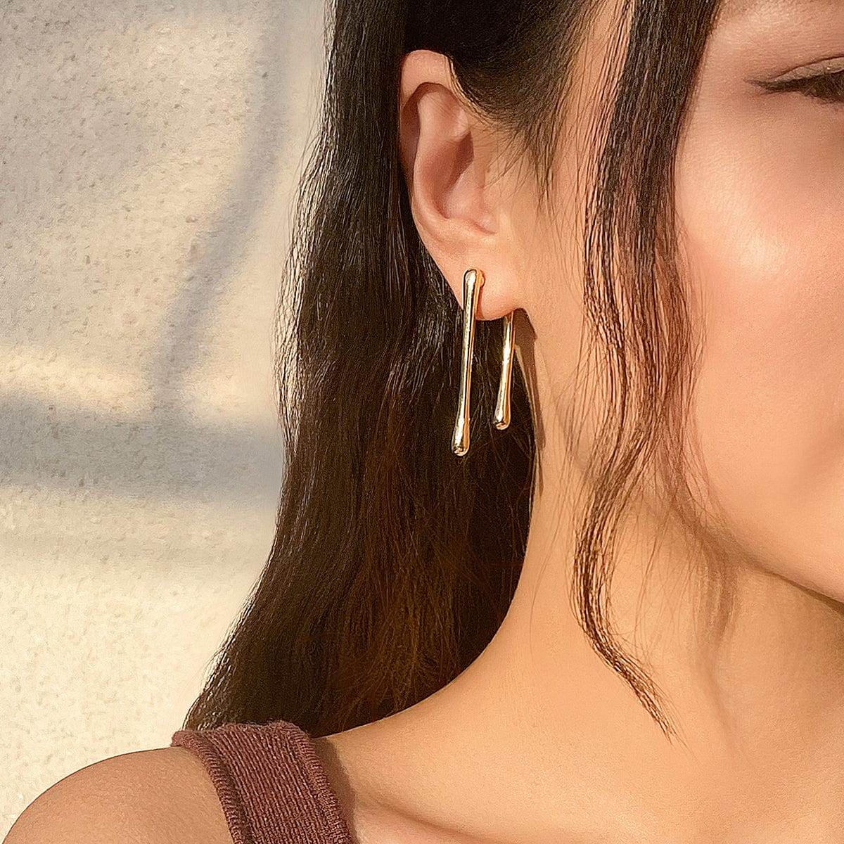 Geometric Gold Silver Plated Flow Waterdrop Earrings - ArtGalleryZen