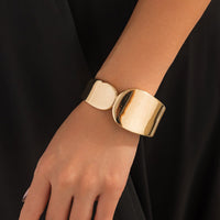 Thumbnail for Geometric Gold Silver Plated Glossy Bangle Bracelet