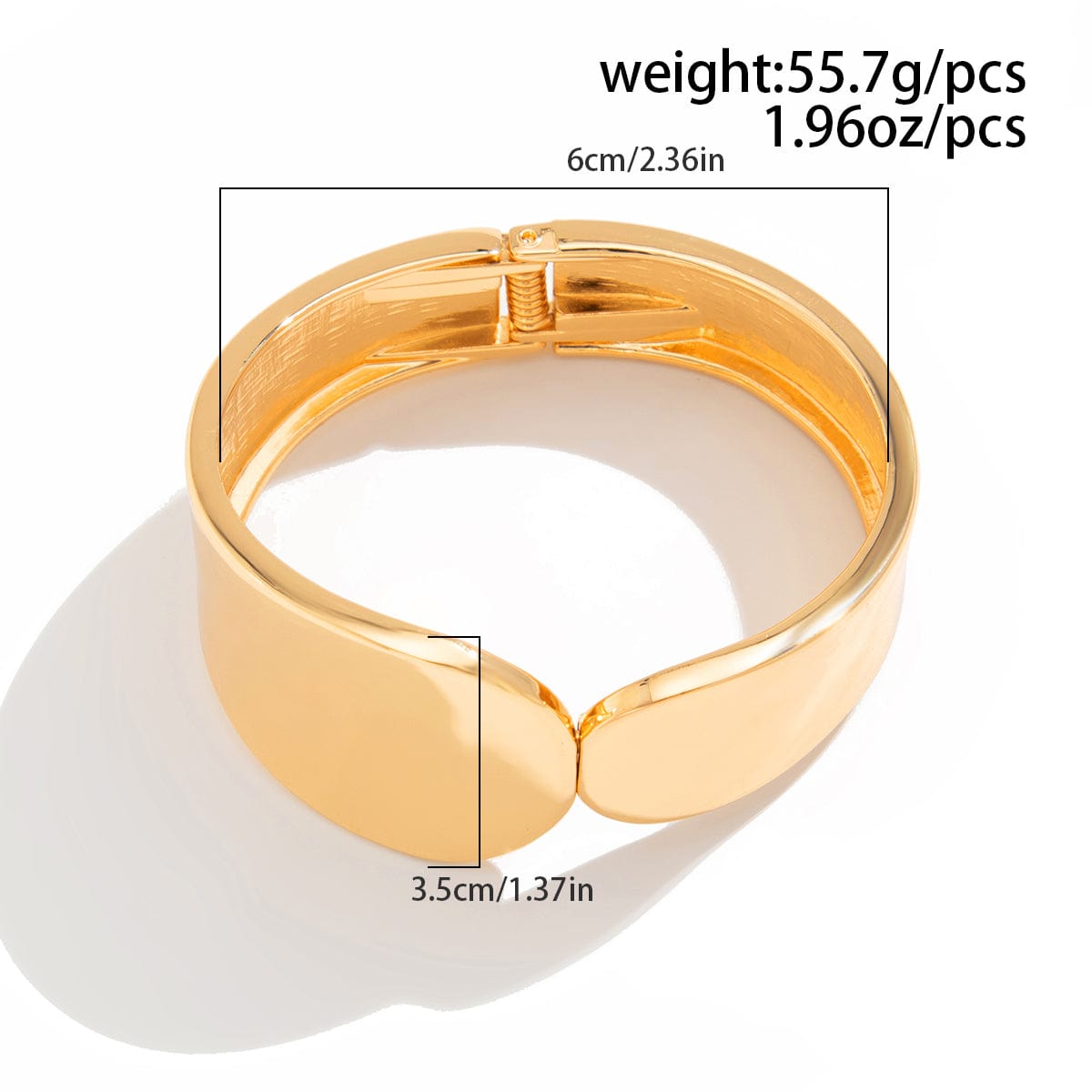 Geometric Gold Silver Plated Glossy Bangle Bracelet